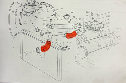 314020320 MANICOTTO ACQUA SUPERIORE E INFERIORE PER RADIATORE MASERATI BITURBO