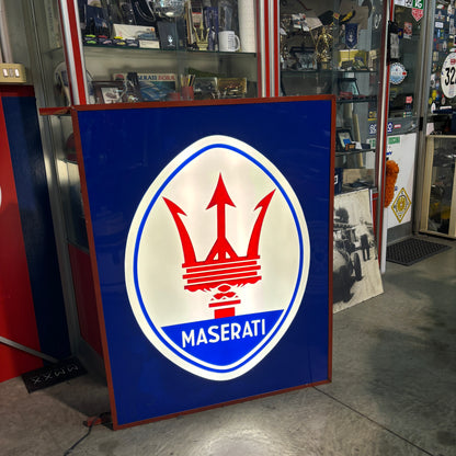 INSEGNA MASERATI LUMINOSA BIFACCIALE